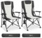 Homecall 2er Campingstuhl Faltbar 150 KG Belastbar Camping Stuhl mit Armlehnen, Becherhalter, Abnehmbares Kissen, Tragetasche - Hochlehner Anglerstuhl Klappstuhl für Camping, Garten, Balkon, Outdoors