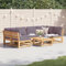 Homgoday 7-TLG. Garten-Lounge-Set Gartenmöbel Set Balkonmöbel Sofa Gartensofa Lounge Sofa Sitzgruppe Sitzmöbel Garten Loungemit Kissen Gartengarnitur Garten Terrasse Massivholz Akazie