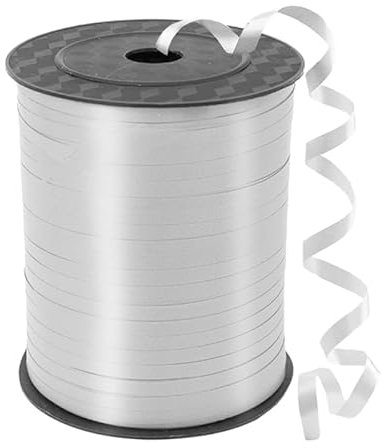 CHJENYI 450 Meter/500 Yard Schleifenband, Balloon Ribbon Curling Band-Ballon Schnur,Geschenkband,Weihnachten Neujahr Partydeko,Basteln, Hochzeitsdeko,Geschenkverpackung (Silbrig)