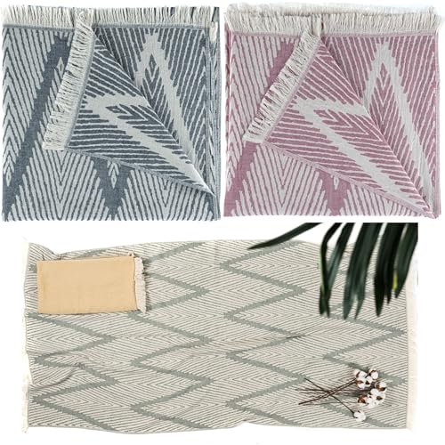 Arty 3er Set Hamamtuch Strandtuch Saunatuch - Badetuch Duschtuch Reisehandtuch Doppellagig 100% Baumwolle Oeko-TEX schnelltrocknend leicht groß Unisex weich 170 x 90 cm (3er Set, Teal-Navy-Fuchsia)