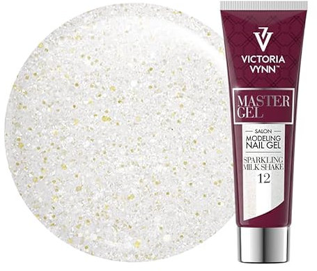 Victoria Vynn Master Gel UV/LED Nail Modelling Acrylic Gel Builder for Manicure Extensions (12 Sparkling Milk Shake, 60g)