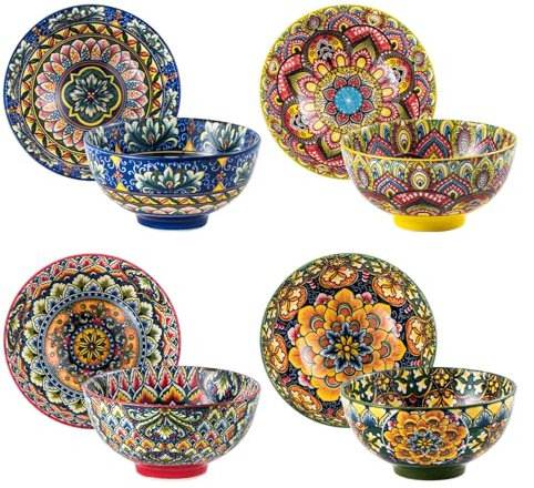 Ciotole da Zuppa, Ciotola da Dessert per Muesli/Insalata/Zuppa/Cornflakes/Colazione/Insalatiera, Ciotole per Pasta - Multicolore