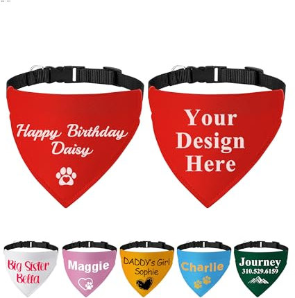 Hundehalstücher mit Schnalle, Name, Foto, Logo, personalisierbar, Dreiecks-Lätzchen, Halstuch, Haustierkostüm, Zubehör für kleine, mittelgroße und große Hunde, Welpen, Katzen, Größe L