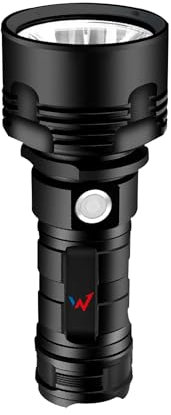 W WONDER FULL ENERGY - Lampe torche ultra puissante 1500 lumens, IP44, 3 modes d'éclairage, batterie rechargeable