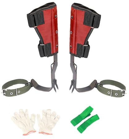 Tree Climbing Crampons - Hard Steel Trees Spikes, Non Slip Forestry Crampons | Tree Climbing Equipment Artifact Kit with Gloves, Tree Climbing Arborist Aider Tool for Tree Work Construction Work