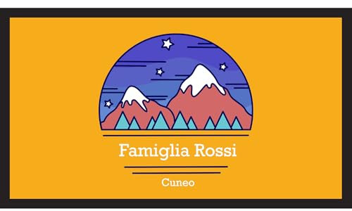 IDEA INDEPENDENT - Cuore di Montagna - Zerbino in Gomma Riciclata Zerbino da Esterno e Interno Antiscivolo Idea Regalo per la Casa 40x70 cm 100% Made in Italy