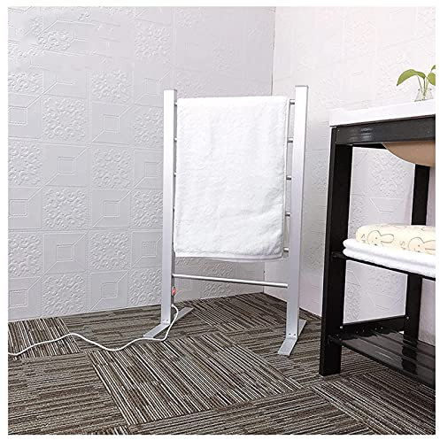 QRXALISA Towel Warmers,Heated Towel Rail Freestanding or Wall Mounted Electric Towel Drying Rack Aluminum Alloy Home Bathroom Heated Towel Rail Radiator,100w,52X39X90CM (110V)