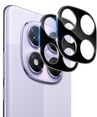 Datree für Panzerglas für Xiaomi Redmi Note 14 Pro 4G Kamera Schutzfolie, 9H Härte HD Anti- Kratzer Linse Folie, Blasenfrei Hinten Kameraschutz Displayschutz, Schwarz, 2 Stück