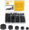 300pcs Locknuts Assortment Kit M3 M4 M5 M6 M8 Hex Nuts Set Carbon Steel Metric Assorted Self-Locking Nylon Insert Right Hand External Hex Drive with Plastic Box