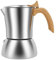 KTCINA Stovetop Espresso Maker Stainless Steel, 200ml/4 Cups Italian Espresso Coffee Pot with Wood Handle, Portable Stovetop Moka Pot Cuban Coffee Maker for Gas/Propane/Electric Stoves