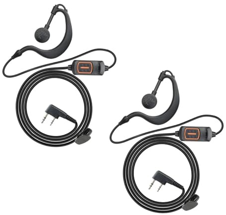 NBCNZCTSAS Convient for Baofeng Walkie Talkie Casque Écouteur K-Plug Écouteur Radio Amateur Bidirectionnel Convient for Baofeng BF-888S UV5R UV-13 Pro Walkie Talkie(2PCS)