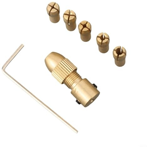 Juego de 7 pinzas de precisión de latón para taladro, 053 mm, accesorios de boquilla giratoria, accesorios de agujero pequeño, fabricación de modelos, manualidades y PCB con brocas en miniatura