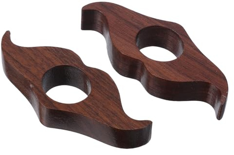 VILLCASE Lot de 2 Porte-pages de Livre en Bois de Noyer 8,5 X 3,3 X 1,5 Cm, Support de Page à Pouce Ergonomique Design Moustache pour Lecture Pratique, Accessoires de Lecture Portables
