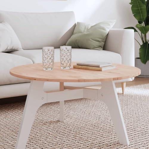 RCODSSK Runde Massivholzplatte Buche 80 cm Durchmesser - Tischplatte aus massivem Buchenholz Ø80 cm für Tischgestelle