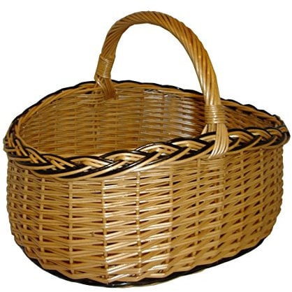 Panier osier 2 brins buff bord natté
