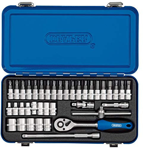 Draper 16366 1/4 Square Drive Metric Socket 38 Piece Set