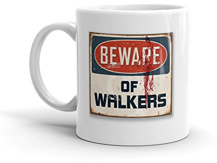 Awesome Beware of Walkers Mug - Zombie Dead Walking Zombies Brother Gift #5732