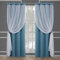 TOWN & COUNTRY LUXE Exklusive Home Curtains Catarina Vorhänge, mehrlagig, massiver Verdunkelungsvorhang und durchscheinender Fenstervorhang mit Tülloberfläche Maße: 52 x 84 cm 52x84 türkis