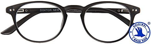 I NEED YOU Lesebrille Modell DOKTOR NEW Lesehilfe Fertigbrille SIE & IHN Etui M4 schwarz +2,0