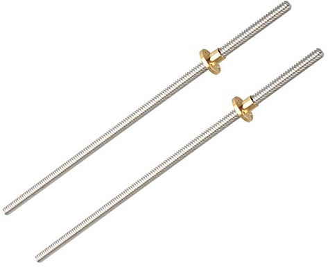 Jopto Set di 2 viti e dadi, in acciaio inox T8, diametro 300 mm, diametro 8 mm, 4 avviamenti, per stampante 3D Prusa i3