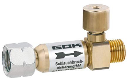GOK Schlauchbruchsicherung 1,5 kg/h, G1/4LH UEM x G1/4LH-KN