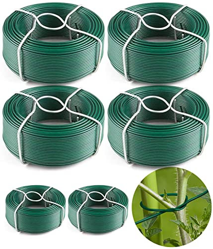 Amagabeli Garden Home 6 X 50M Cavo Metallico Rivestito di Plastica - 0.95mm - Filo Ferro Plastificato Verde WR8 DA090
