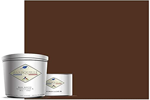 Peinture Résine Marron Abomey - Résine Epoxy Bi-Composants - Effet Mat - Peinture Mur, Plafond, Boiserie, Carrelage & Métal - Lessivable - COV A+ - Fabriquée En France - 750 ml - BARBOUILLE