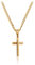 Halskette mit Kreuz-Anhänger Gold • Robuste Kreuzkette aus Edelstahl • 60 cm | 2mm • Handgemachte Glieder-Kette Goldkette Herren • Hochwertiger Herren-Schmuck (Gold Kreuz)
