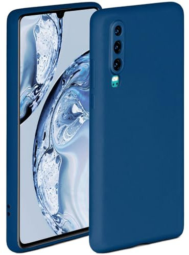 ONEFLOW Soft Case für Huawei P30 Hülle aus Silikon mit Kameraschutz, Silikonhülle mit erhöhtem Schutz fürs Display, Backcover Schutzhülle, weiche Handyhülle, Blau
