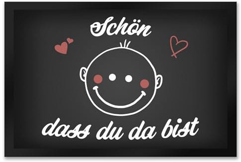 trendaffe Schön DASS du da bist Fußmatte XXL mit Gesicht Motiv