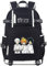 Roffatide Anime The Promised Neverland Laptop Backpack College Schoolbag Daypack with USB Charging Port & Headphone Port Black