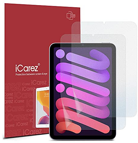 iCarez Anti-Glare Matte Screen Protector for iPad Mini 6 2021/mini 7 2024 (A17 Pro) 8.3-inch Paper Feeling Reduce Fingerprint Bubble Free with Hinge Installation