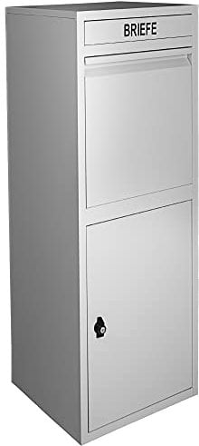Ondis24 Korona Paketbox Postbox für Pakete, Päckchen, Warensendungen und Briefe mit Paketsafe (103 cm, Grau)