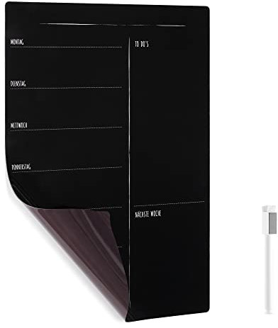 Navaris Magnettafel Wochenplaner Magnet für Kühlschrank - 40 x 30 cm Wochenplan Kalender - abwischbare Tafel für Kinder und Familie - Deutsch