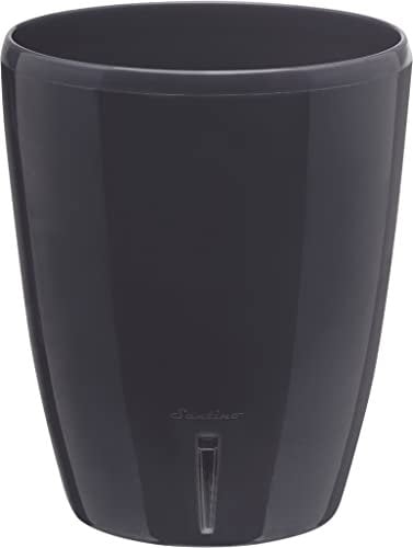 Santino Fioriera Orchidea D 15cm Vaso Autoinnaffiante Con Sistema Stoppino e Indicatore Del Livello Dell'acqua Per Interni (Ø 15cm - 2L - Antracite)