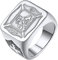 U7 Herren Edelstahl Schutzpatron Siegelring St. Florian Porträt Großer Ring Vintage Stil Fingerring Accessoire für Feuerwehrmann(Ring Größe 59)