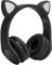 Auriculares Bluetooth Cat Ear para Niños con Micrófono, Auriculares con Luz LED para Niños, Soporte para Tarjeta TF, Auriculares para Niños Plegables sobre la Oreja para Niñas, Niños Y(Negro)