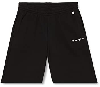 Champion Kinder und Jugendliche Eco Future Spring Terry Long Bermuda Shorts, Schwarz, 7-8 Jahre