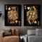 King Queen of Spades Abstraktes Gold und Schwarz Spielkarten Kreativer Poker Club Bar Restaurant Home Wall Decor Print Poster 50x70cm-2pcs Frameless