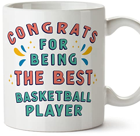 MUGFFINS Basketball Player Mug - in English - Congrats for Being The Best - Funny Gift for Colleagues - Ceramic 11oz Mug