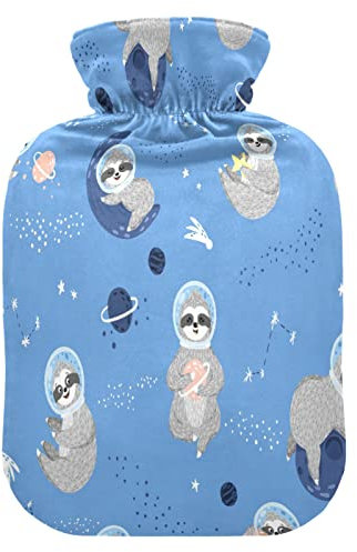 Wärmflasche mit weichem Bezug, abnehmbarer Warm- und Kaltwasserbeutel zur Schmerzlinderung, Menstruationsbeschwerden, Fußwärmer, mittelgroß, niedliches Faultier