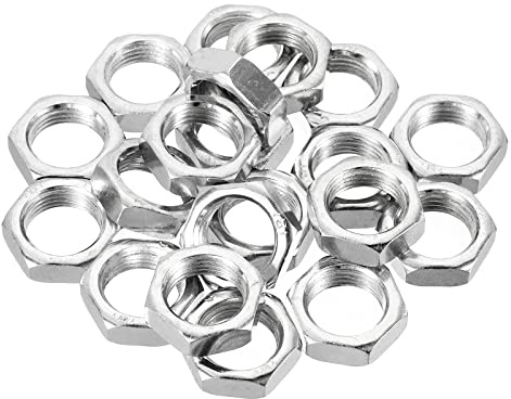 PATIKIL M18 x 1.5 Steel Hex Nuts, 20 Pack Metric Thread Zinc Plated Finished Hardware Nuts Screw Bolt Fasteners 8mm Height
