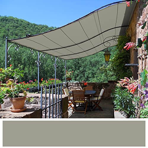 Toile, bâche pergola 6 x 2,5 m - Tissu PVC étanche 640 g/m² Coloris Gris - Imperméable, Anti-UV et très résistante
