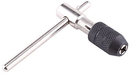 Gewindeschneider, Handschraube, Verstellbarer Gewinde-Windeisen mit 4 Geraden Flötengewindebohrern, Haltergriff + Gewindebohrer-Set M3/M4/M5/M6, Verstellbare Schraubenschlüssel