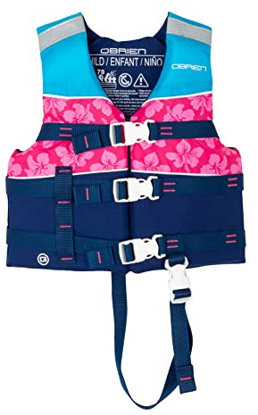 O'Brien Child Nylon CGA Life Jacket, Pink (30-50lbs)
