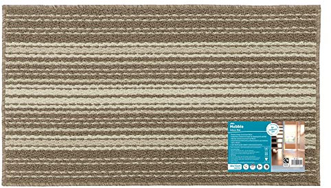 JVL Hubble Machine Washable Latex Backed Doormat, 40x70cm, Caramel