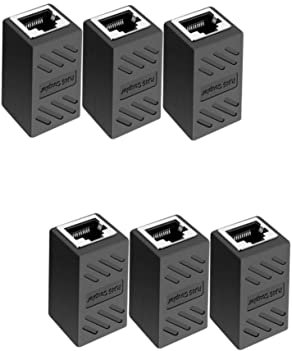 ULTECHNOVO 6 Pcs Network Cable Connector Cat6 Connector Ethernet Extender Ethernet Coupler Cat6 Coupler Ethernet Cable Connector Cat 6 Coupler Ethernet Adapter Cat 5 Coupler Zinc Alloy