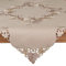 Raebel OHG Tischdecke Mitteldecke Tischläufer Deckchen Kissenhülle Herbst beige braun Bestickt mit Blättern Leinenoptik (85 x 85 cm)