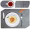 Platzsets Abwaschbar, Tischsets Abwaschbar Platzsets Filz 18er Set, Hitzebeständig rutschfest Platzdeckchen mit Besteckbeutel、Untersetzer