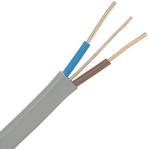 JAFSAL ONLINE Electrical Grey Twin & Earth Cable Lighting Electric Wire for Industrial & Domestic Wiring (6.0mm, 0.25m)
